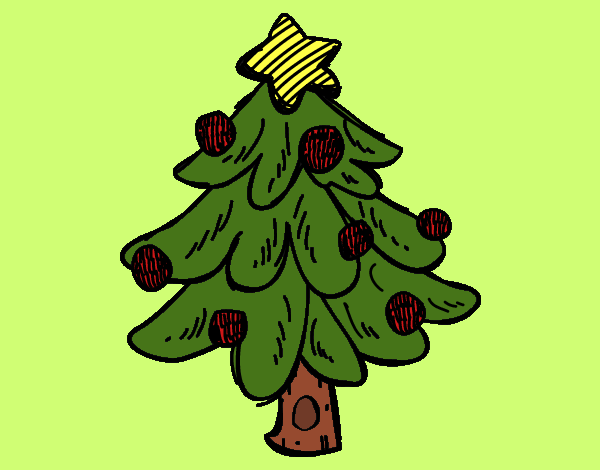 Coloring page A Christmas tree painted byKathi