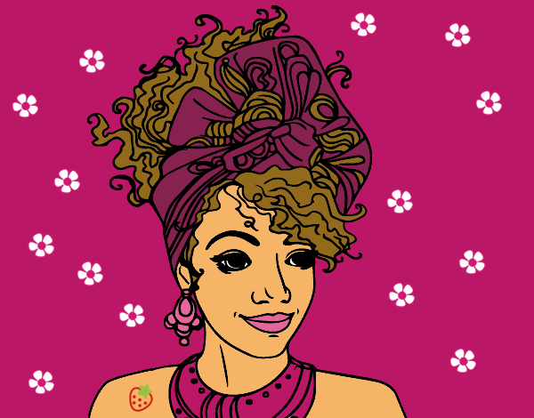 Coloring page An African woman painted bylilnae33