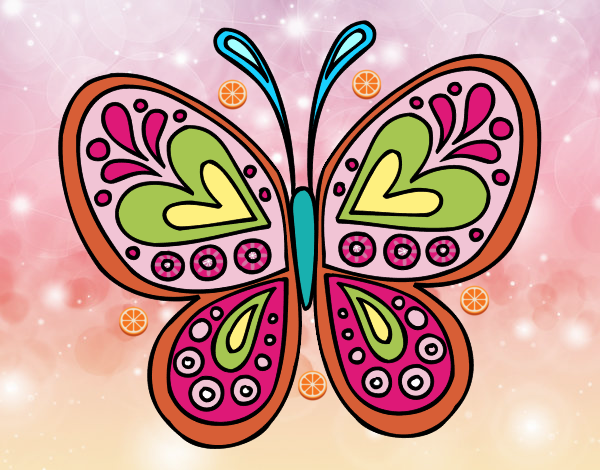 Coloring page Butterfly mandala painted bypilgrimzky