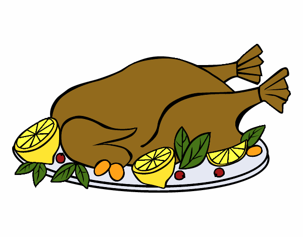 Coloring page Chicken with garnish painted bylilnae33