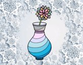 Coloring page Chrysanthemum in a vase painted byrahma