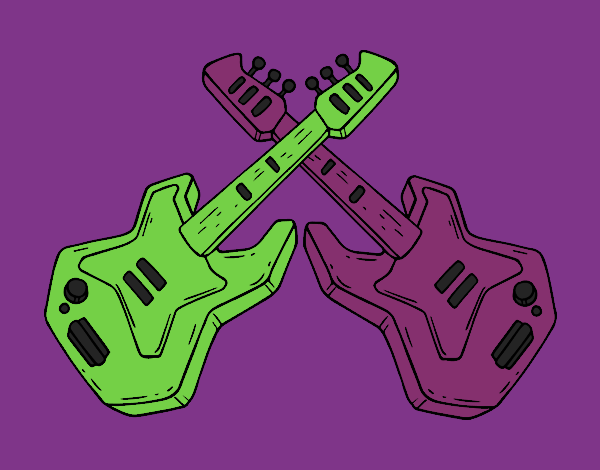 Coloring page Electric Guitars painted byCarapherne