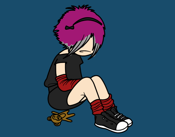 Coloring page Emo girl painted byCarapherne