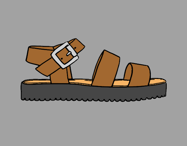 Flat sandal with platform