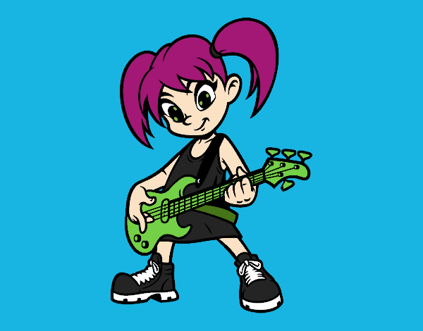  Girl with electric guitar