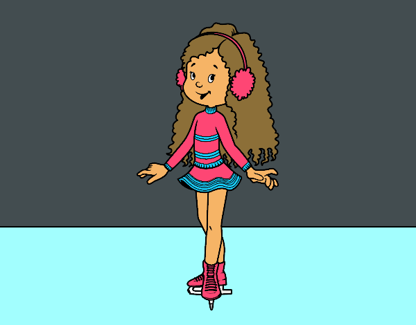 Coloring page Ice skater girl painted bylilnae33