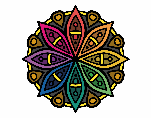 Coloring page Mandala for the concentration painted byfawnamama