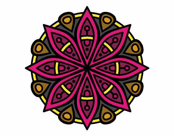 Coloring page Mandala for the concentration painted byfawnamama
