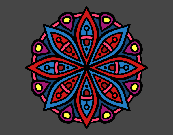 Coloring page Mandala for the concentration painted bymimi28