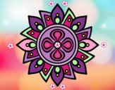 Coloring page Mandala simple flower painted bypilgrimzky