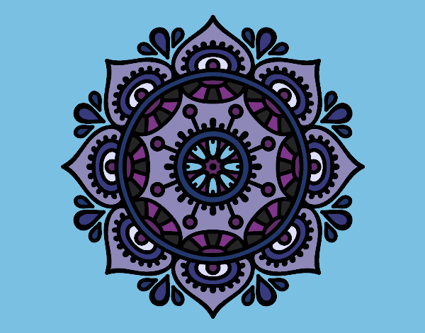 Coloring page Mandala to relax painted byCarapherne