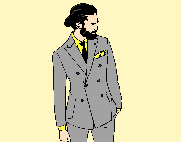 Modern boy wearing suit
