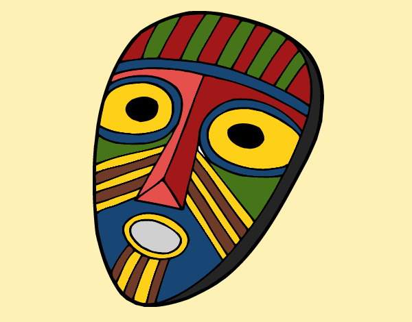 Coloring page Surprised mask painted bydhita