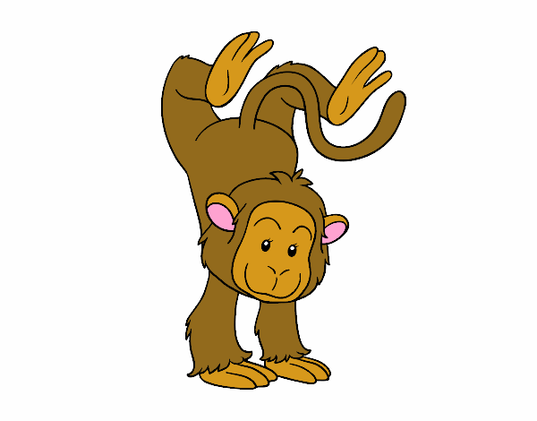 Coloring page Tightrope monkey painted bylilnae33