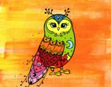 Coloring page Winter Barn owl painted byrahma