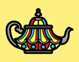 Coloring page Arabic Teapot painted byAnia