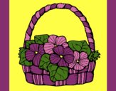 Coloring page Basket of flowers 6 painted byCherokeeGl