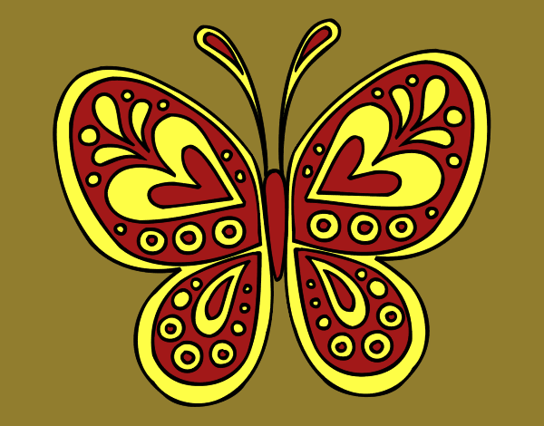 Coloring page Butterfly mandala painted byCherokeeGl