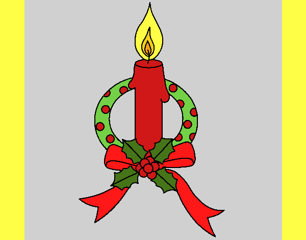 Coloring page Christmas candle III painted byAnia