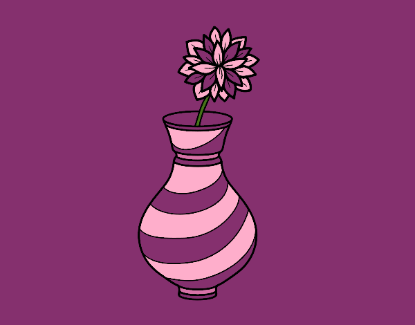 Coloring page Chrysanthemum in a vase painted byCherokeeGl
