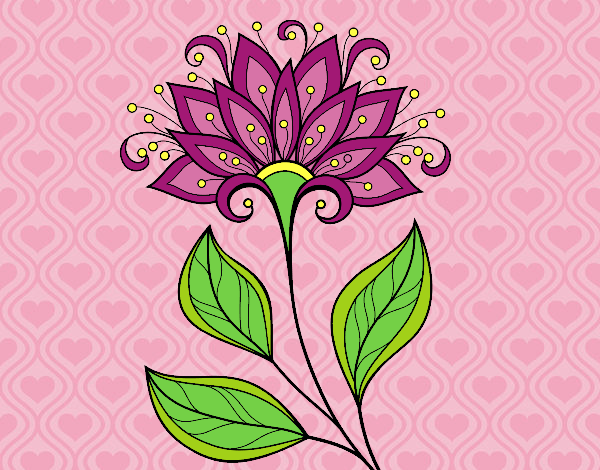 Coloring page Decorative flower painted byAnia