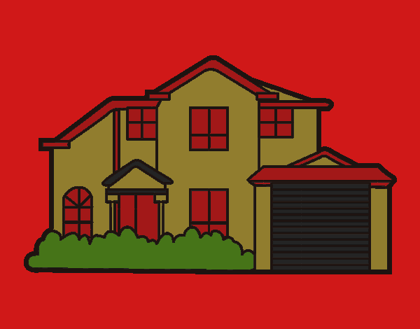 Coloring page Detached house painted byCherokeeGl