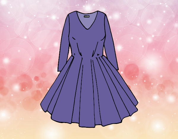 Coloring page Dress with full skirt painted byAnia