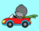 Coloring page Driving cat painted byAnia