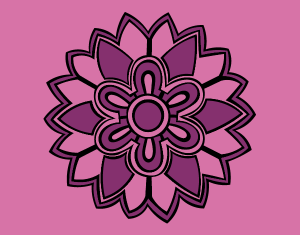 Coloring page Flower Mandala shaped weiss painted byCherokeeGl