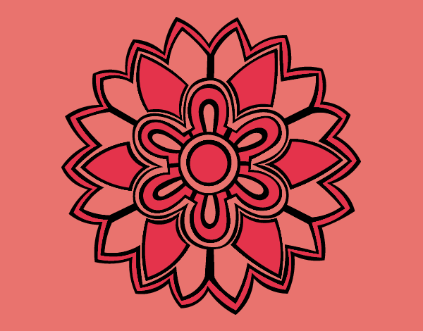 Coloring page Flower Mandala shaped weiss painted byCherokeeGl