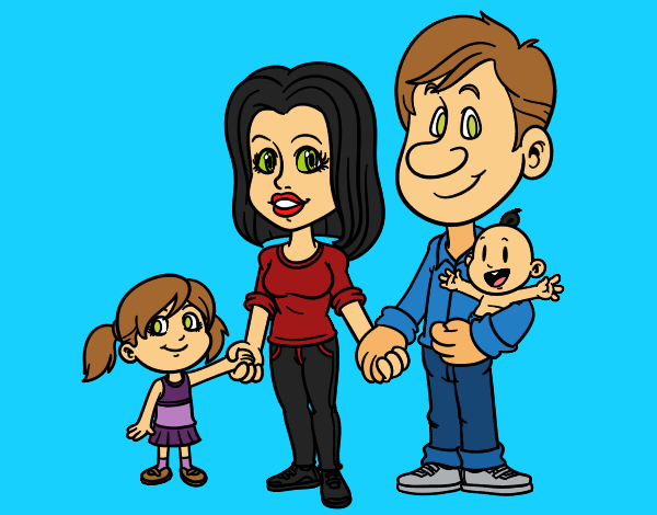 Coloring page Happy family painted byCherokeeGl