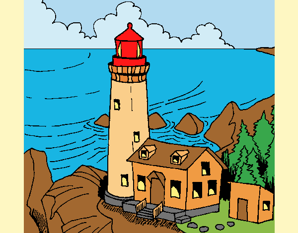 Coloring page Lighthouse painted byAnia