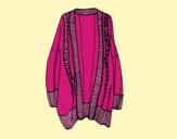 Coloring page Long open sweater painted byAnia