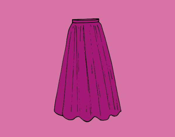 Colored page Long skirt painted by Ania