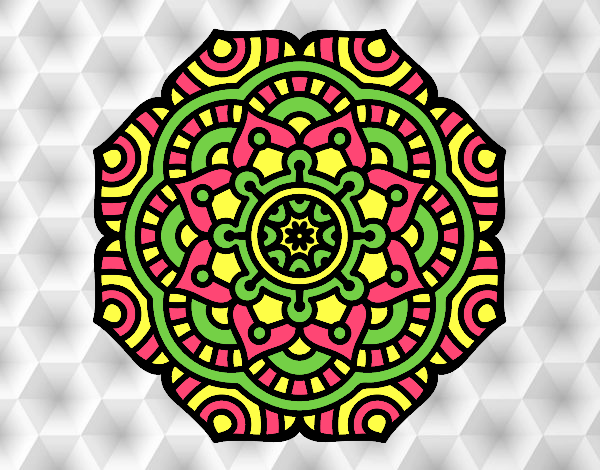 Coloring page Mandala conceptual flower painted byAnia