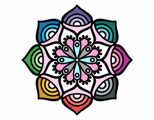 Coloring page Mandala exponential growth painted byrahma