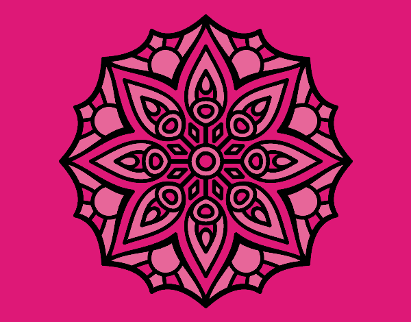 Coloring page Mandala simple symmetry  painted byCherokeeGl