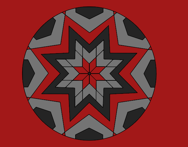 Coloring page Mandala star mosaic painted byCherokeeGl