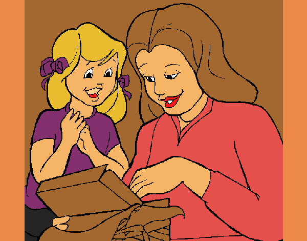 Coloring page Mother and daughter painted byCherokeeGl