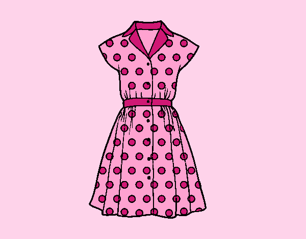 Coloring page Pinup dress painted byAnia