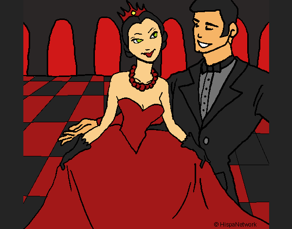 Coloring page Prince and princess at the dance painted byCherokeeGl