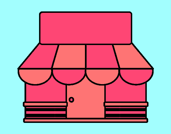 Coloring page Shop with awning painted byCherokeeGl
