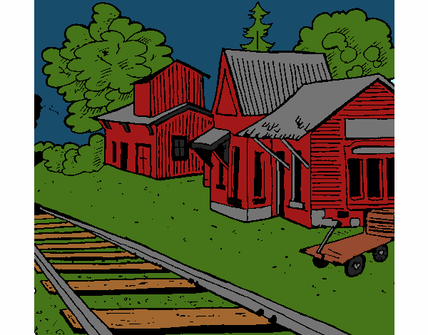 Coloring page Train station painted byCherokeeGl