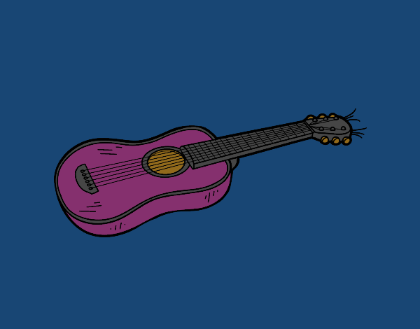 Coloring page An acoustic guitar painted byBradley