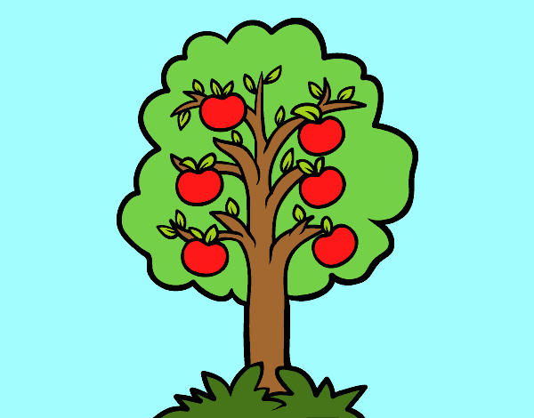 Coloring page An apple tree painted byAnia