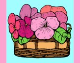Coloring page Basket of flowers 12 painted byAnia