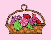Coloring page Basket of flowers 5 painted byAnia