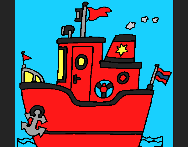Coloring page Boat with anchor painted byCherokeeGl
