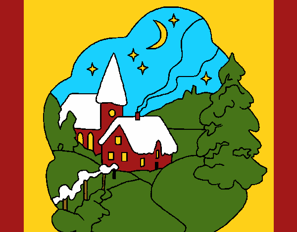 Coloring page Christmas town painted byCherokeeGl