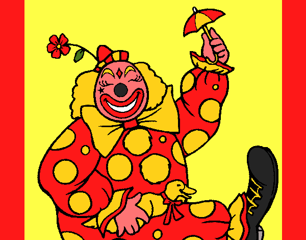 Coloring page Clown and duck painted byCherokeeGl